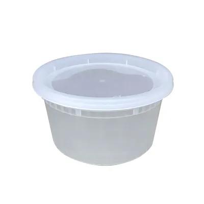 Victoria Bay Deli Container Base & Lid Combo 12 OZ PP Clear Round Heavy Duty 240/Case