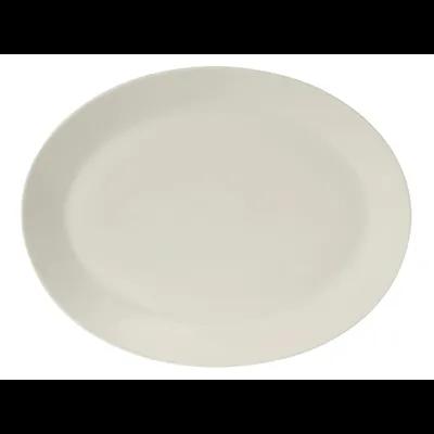 Modena AlumaTux Platter 15.375X11.875 IN Porcelain Pearl White Oval 6/Case