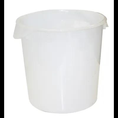 Food Storage Container 14 IN 22 QT White Round HDPE 1/Each