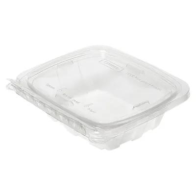 CrisPak Pro-Lok Deli Container Hinged With Flat Lid 8 OZ PET Clear Rectangle Tamper-Evident 400/Case