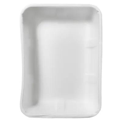 20K Meat Tray 8.75X12X2.4 IN Polystyrene Foam White Rectangle Family Pack 100/Case