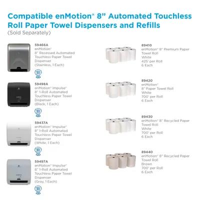 enMotion® Impulse® Paper Towel Dispenser 9.5X13.23X13.8 IN Wall Mount Black 1-Roll Touchless 8IN Roll 1/Case