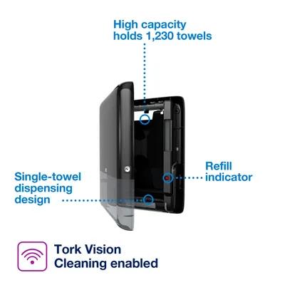 Tork PeakServe Mini Continuous™ Paper Towel Dispenser Mini 3.97X14.44X19.3 IN Plastic Black Continuous 1/Each