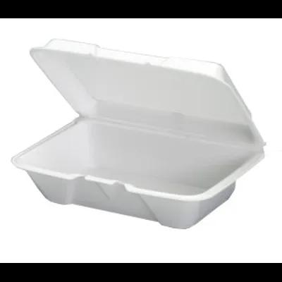 Take-Out Container Hinged 9.19X6.5X2.875 IN Polystyrene Foam White Not Vented 200/Case