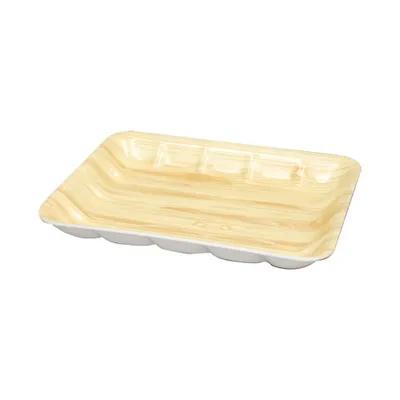 Meat Tray 9.5X7X1.25 IN Polystyrene Foam Wood Grain Rectangle 300/Case