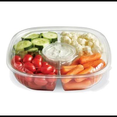 Fresh 'n Clear® Bowl Large (LG) 48 OZ 4 Compartment PET Clear Square 150/Case
