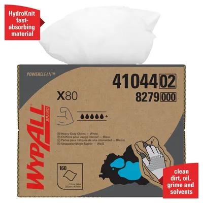 WypAll® X80 Cleaning Towel 11.1X16.8 IN Heavy Duty HydroKnit White Brag Box 160 Count/Pack 1 Packs/Case 160 Count/Case