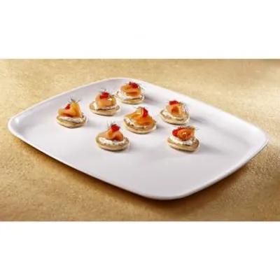 Mozaïk® Serving Tray Base 10.7X10.7X0.58 IN PS White Square 25/Case