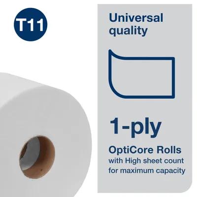 Tork OptiCore® Toilet Paper & Tissue Roll T11 4X3.75 IN 585 FT 1PLY Universal Embossed 1755 Sheets/Roll 36 Rolls/Case