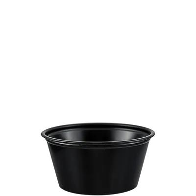 Solo® Souffle & Portion Cup 2 OZ PS Black Round Stackable 250 Count/Pack 10 Packs/Case 2500 Count/Case