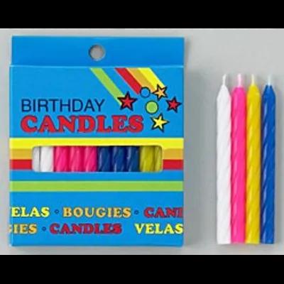 Birthday Candle Assorted 24 Count/Pack 12 Packs/Case 288 Count/Case