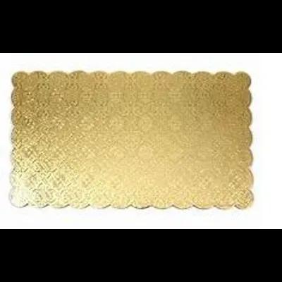 Cake Board 1/2 Size 17.75X13.75 IN Corrugated Paperboard Gold Scalloped 50/Case