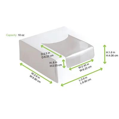 Pastry Box 3.9X3.9X1.6 IN Corrugated Cardboard PET White With Window 420 Count/Case