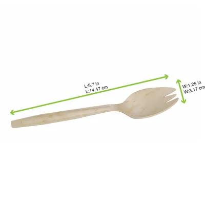Spork 5.7 IN Wood Natural 250 Count/Pack 8 Packs/Case 2000 Count/Case
