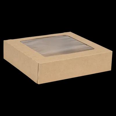 Pie Box 10X10X2.5 IN Paper Kraft Square With Window 100/Case