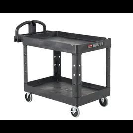 Brute® Utility Cart Medium (MED) 44X25.5X39 IN 500 LB Black Resin Heavy Duty 2-Shelf With Lipped Shelf 1/Each