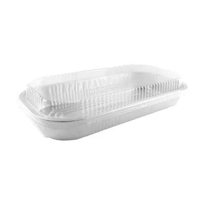 Gourmet-To-Go® Take-Out Container Base & Lid Combo With Dome Lid Large (LG) 72 OZ Plastic Silver 50/Case