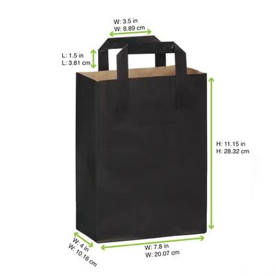 Bag 6.9X3.5 IN 6.9 IN Paper Black With Handle 500 Count/Case