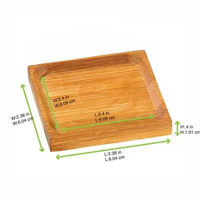 Dish Mini 2.4X2.4 IN Bamboo Natural Square 24 Count/Pack 6 Packs/Case 144 Count/Case