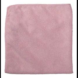 Cleaning Cloth 16X16 IN Light Duty Microfiber Red Economy 24/Pack