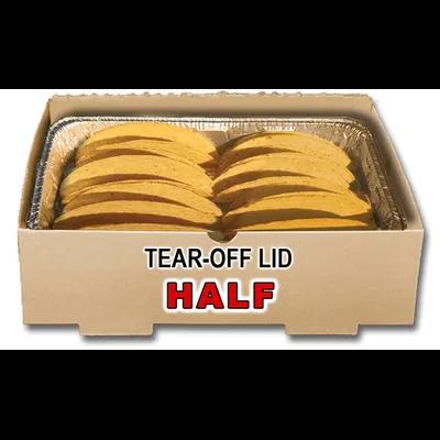 The Catering Box HALF 12.875X10.625X3.25 IN Corrugated Cardboard Kraft Rectangle Folding Display Lid Option Full Attached Top 50/Bundle