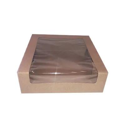 Bakery Box 8.25X8.25X2.5 IN Paperboard Kraft Square With Window 200/Case