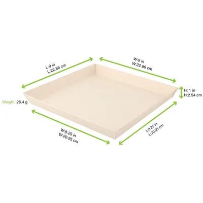 Samurai Serving Tray 9X9X1 IN Wood Natural Square 25 Count/Pack 4 Packs/Case 100 Count/Case