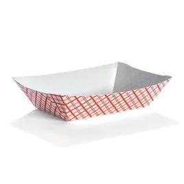 #5 Food Tray 5 LB Paperboard Red White Plaid 500/Case