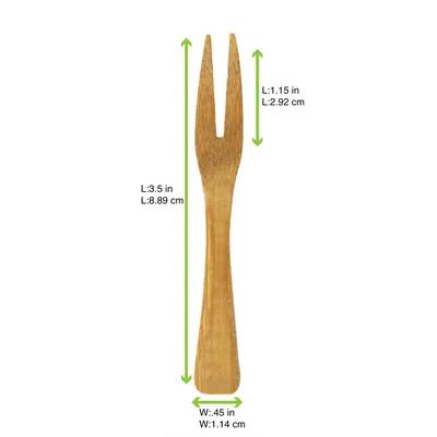Tasting Fork 3.5 IN Bamboo Natural 50 Count/Pack 10 Packs/Case 500 Count/Case