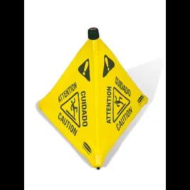 Safety Cone 2.88X2.38X32.5 IN Caution Yellow Plastic Pop-Up Cone 1/Each