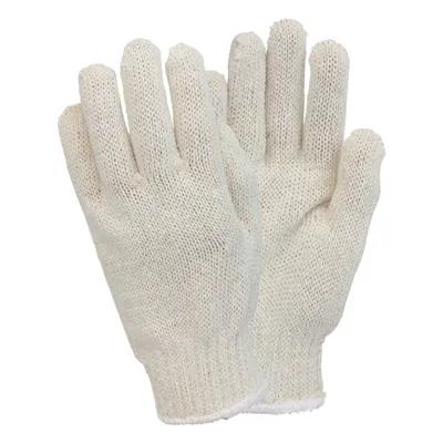 General Purpose Gloves Mens Large (LG) Natural Cotton Polyester String Knit 12 Count/Pack 25 Packs/Case 300 Count/Case