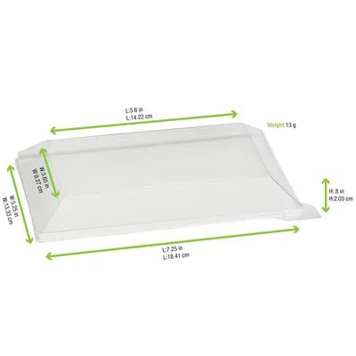 Lid Dome 7.08X5.11X1.18 IN PET Clear Rectangle For Container 100/Case