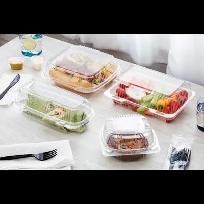 Take-Out Container Hinged With Dome Lid 8X8X3 IN OPS Clear Square 200/Case