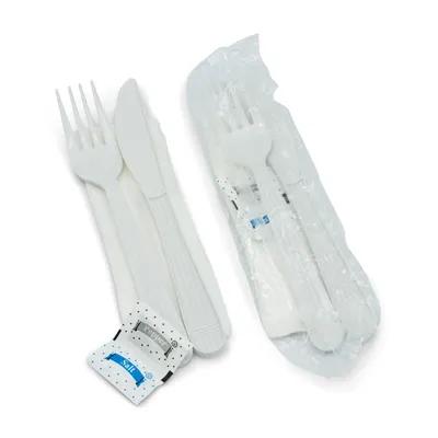 Victoria Bay 5PC Cutlery Kit PP White Heavy Duty With Napkin,Fork,Knife,Salt & Pepper 250/Case