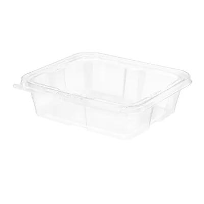 Safe-T-Fresh® Deli Container Hinged With Flat Lid 48 OZ rDPET Clear Rectangle 150/Case