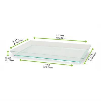 Klarity Plate 7X5.1 IN Plastic Translucent Green Rectangle 50 Count/Pack 2 Packs/Case 100 Count/Case