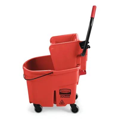 Mop Bucket & Wringer 35 QT Plastic Red 1/Each