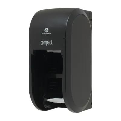 Compact® Toilet Paper Dispenser 5X5.375 IN Wall Mount Black 2-Roll Coreless Vertical High Capacity 1/Each
