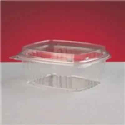 Deli Container Hinged With Dome Lid 12 OZ PET Clear Square 200/Case