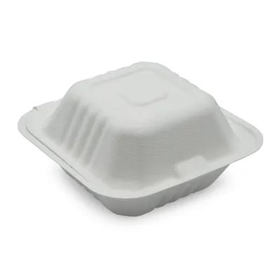 Victoria Bay Take-Out Container Hinged 6X6X3 IN Natural Fiber White 400/Case
